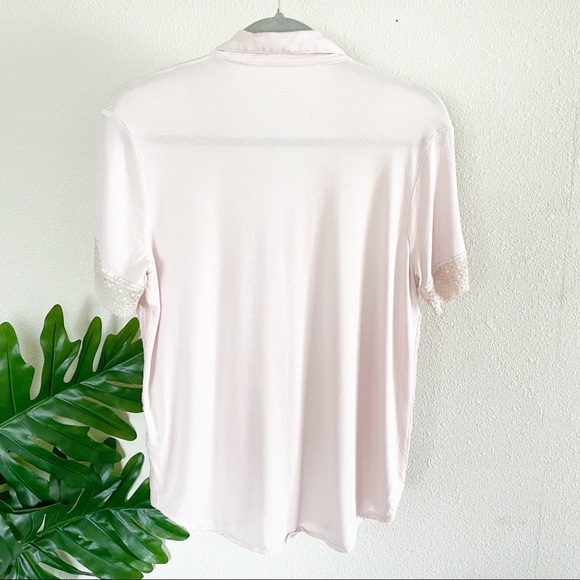 Victoria's Secret Pink Short Sleeve Button Down Pajama Top Medium - Picture 2 of 7